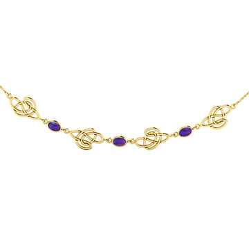 Celtic Knotwork Solid Yellow Gold Necklace GTN016